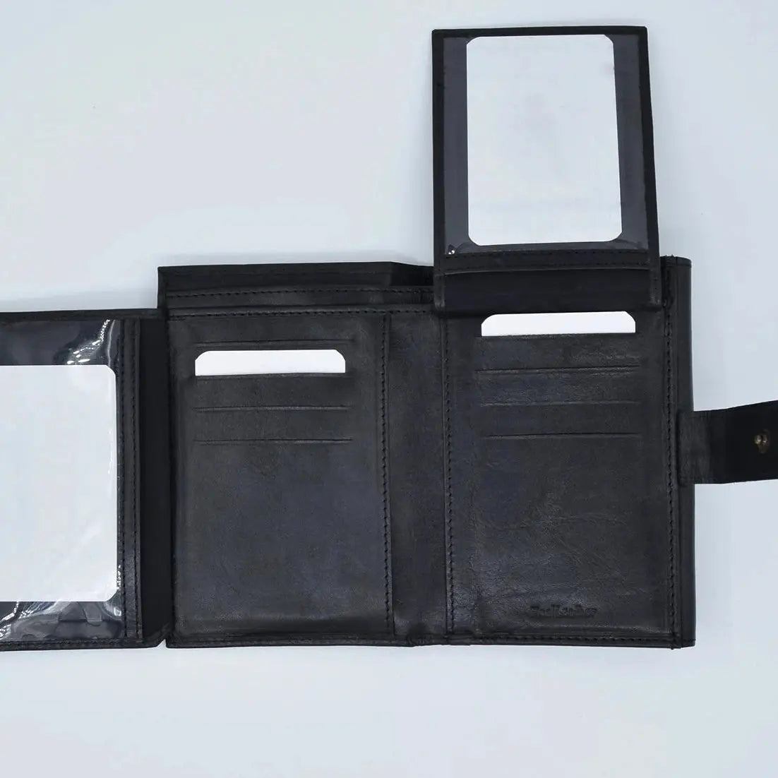 Large Tab Close Wallet Black Leather My Store