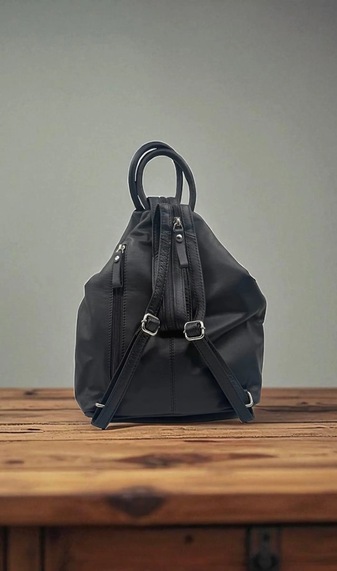 Leather Backpack Bag Black Leather Box Leather