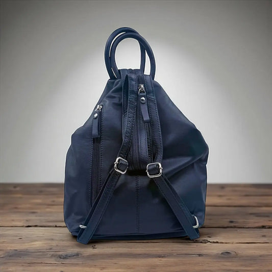 Leather Backpack Bag Navy Leather Box Leather