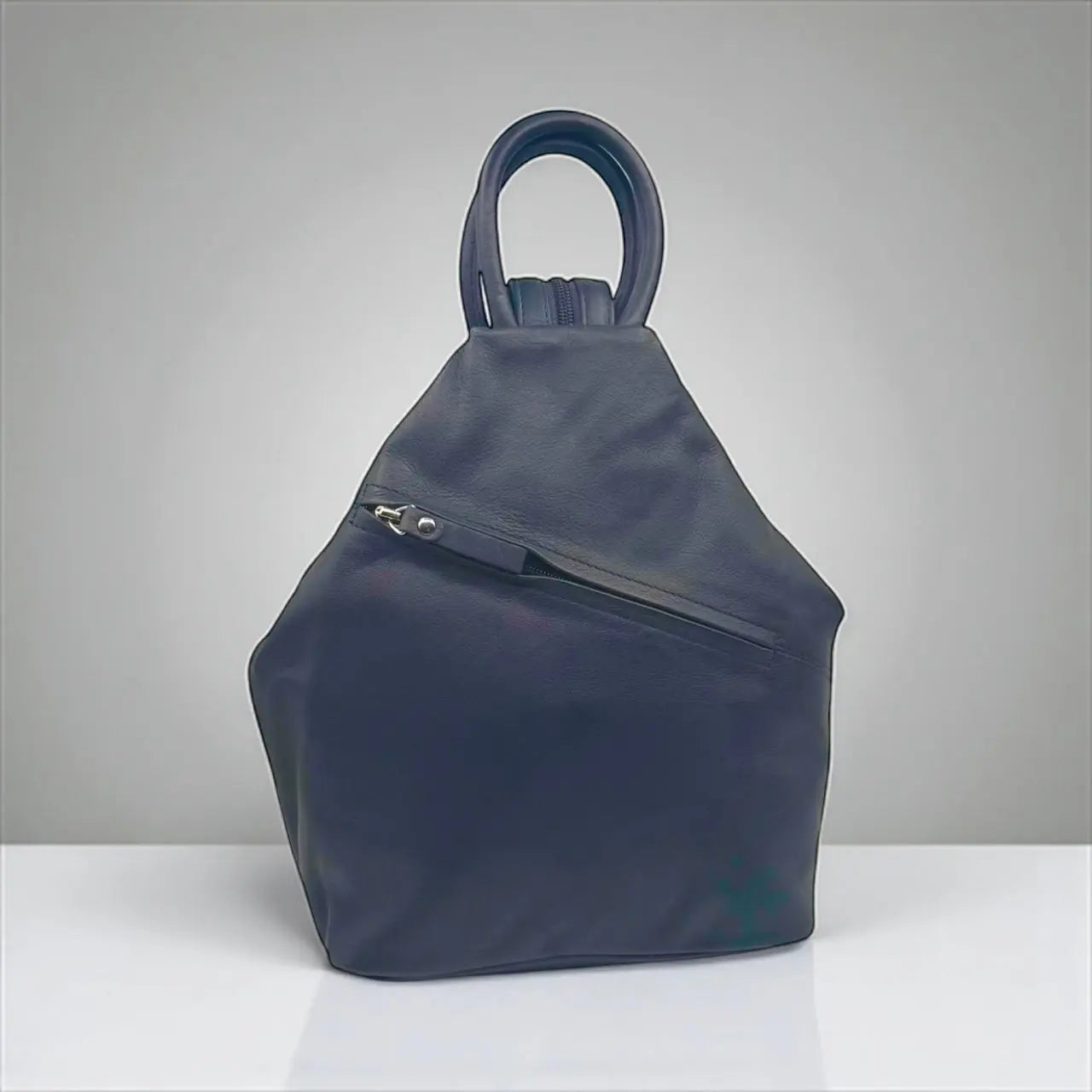 Leather Backpack Bag Navy Leather Box Leather