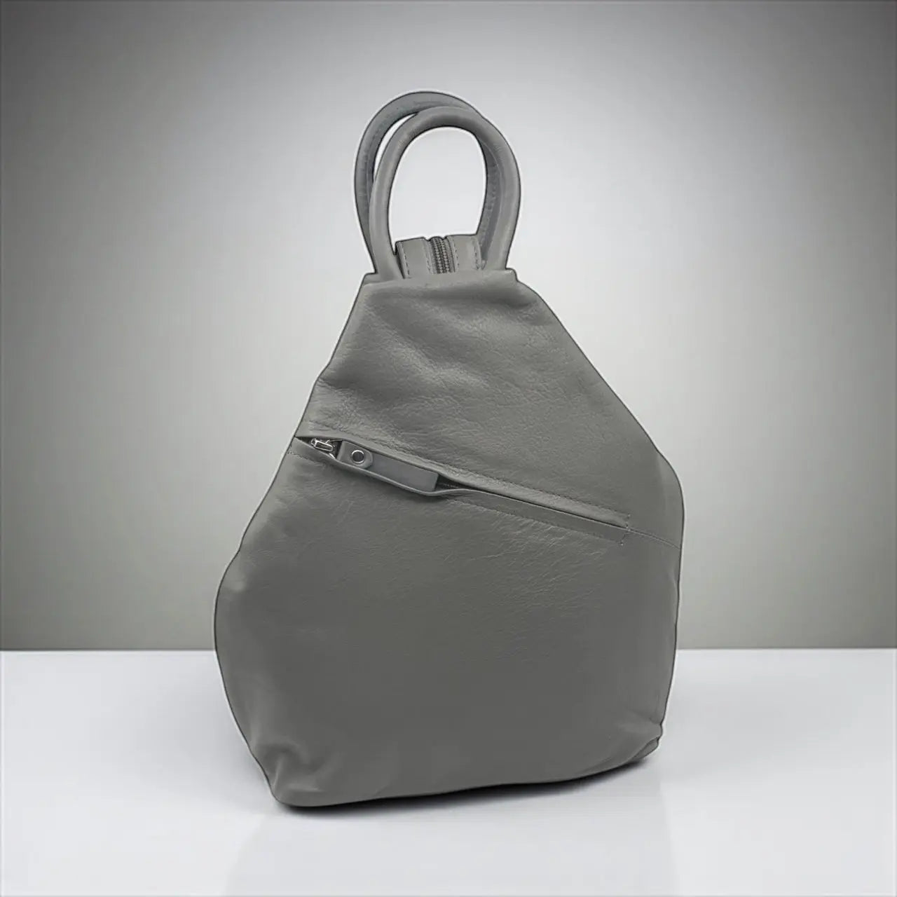 Leather Backpack Bag Grey Leather Box Leather