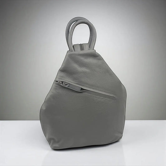 Leather Backpack Bag Grey Leather Box Leather