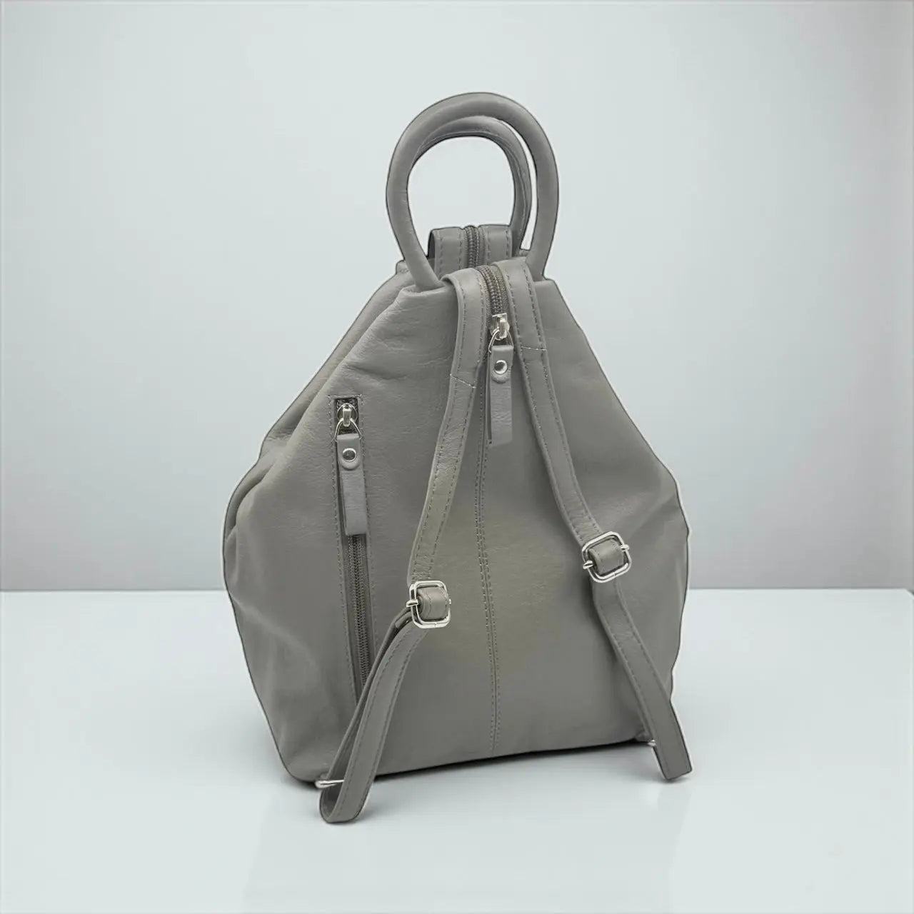 Leather Backpack Bag Grey Leather Box Leather