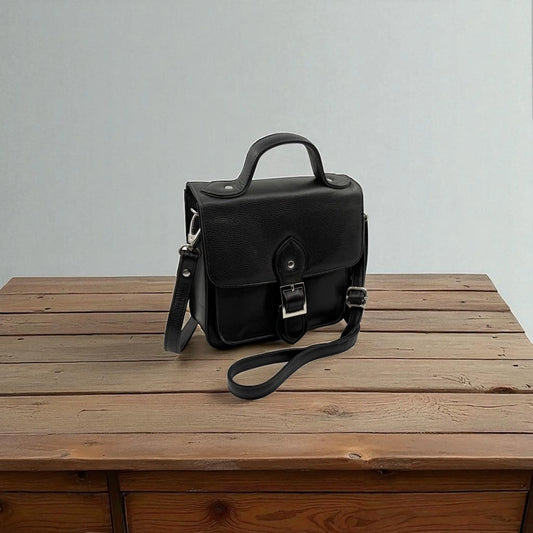 Leather Shoulder Bag Black Box Leather