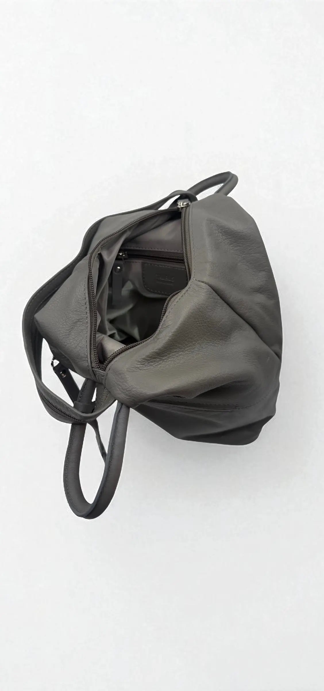 Leather Backpack Bag Grey Leather Box Leather