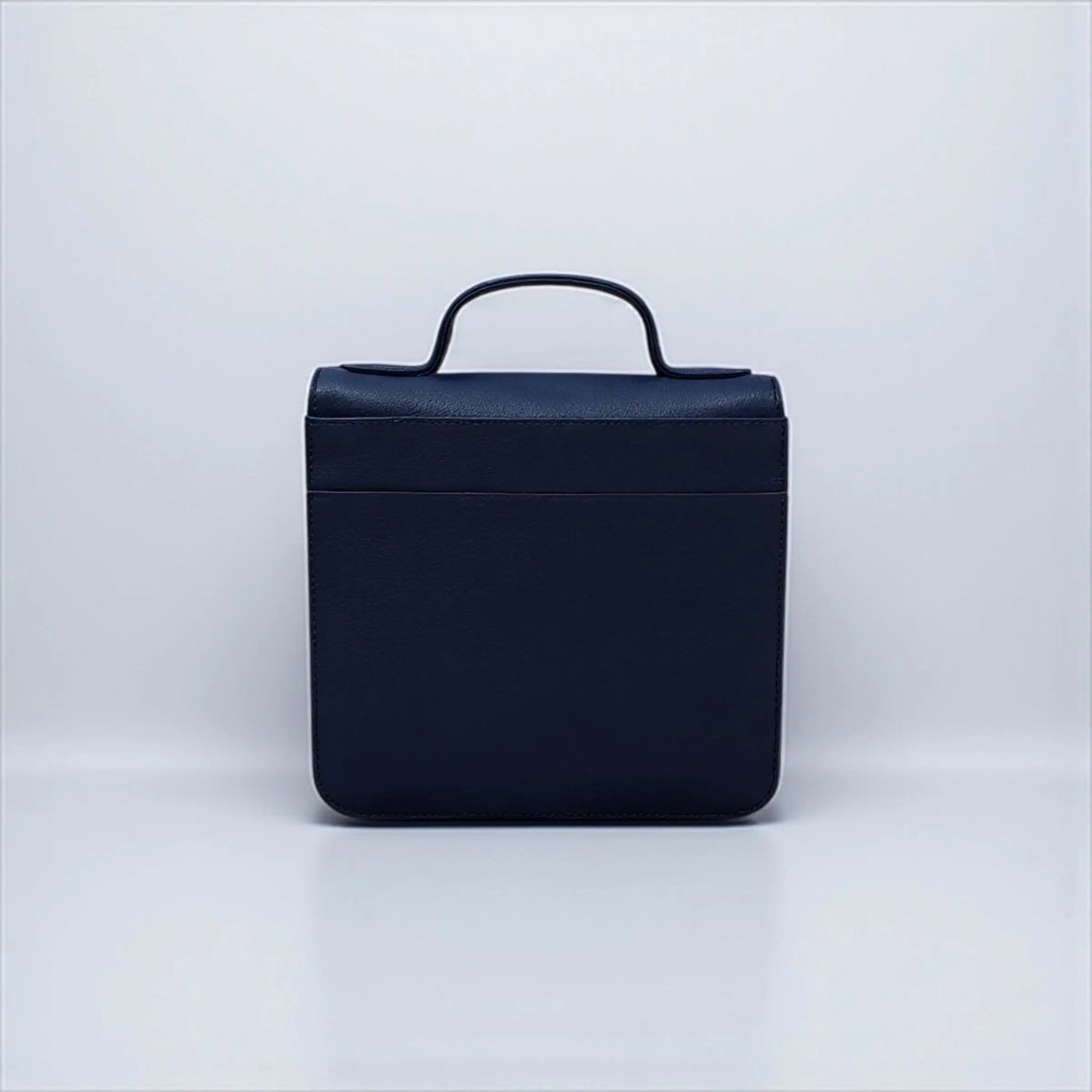 Leather Shoulder Bag Navy & Cream Box Leather