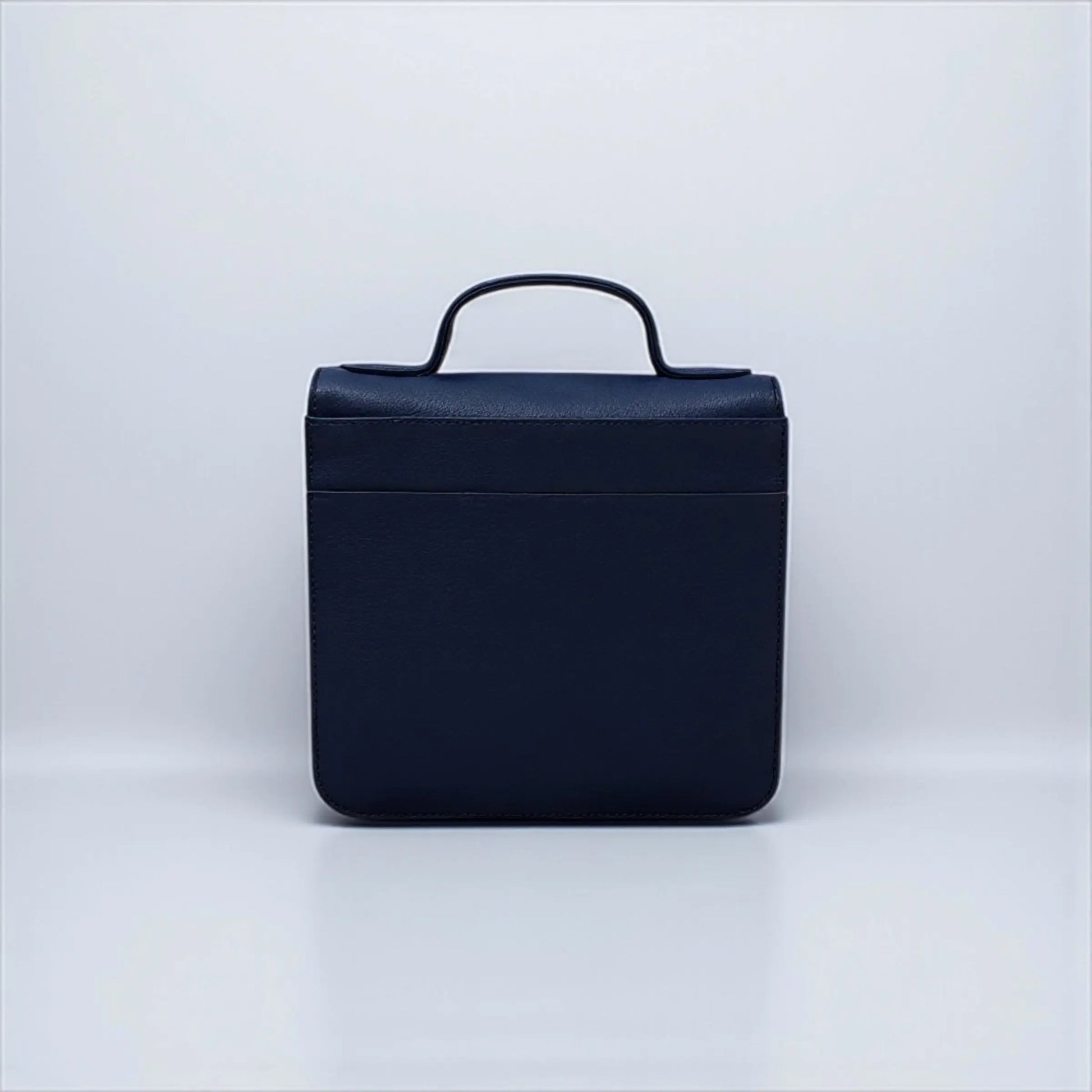 Leather Shoulder Bag Navy & Cream Box Leather