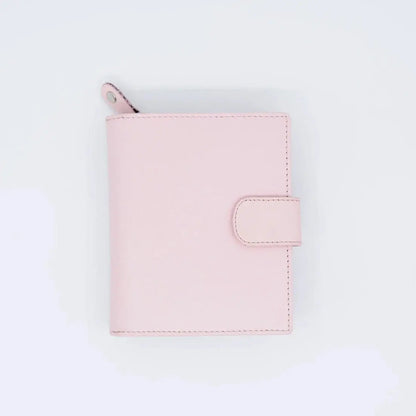 Large Tab Close Purse Wallet Tri-Fold Purple Leather My Store