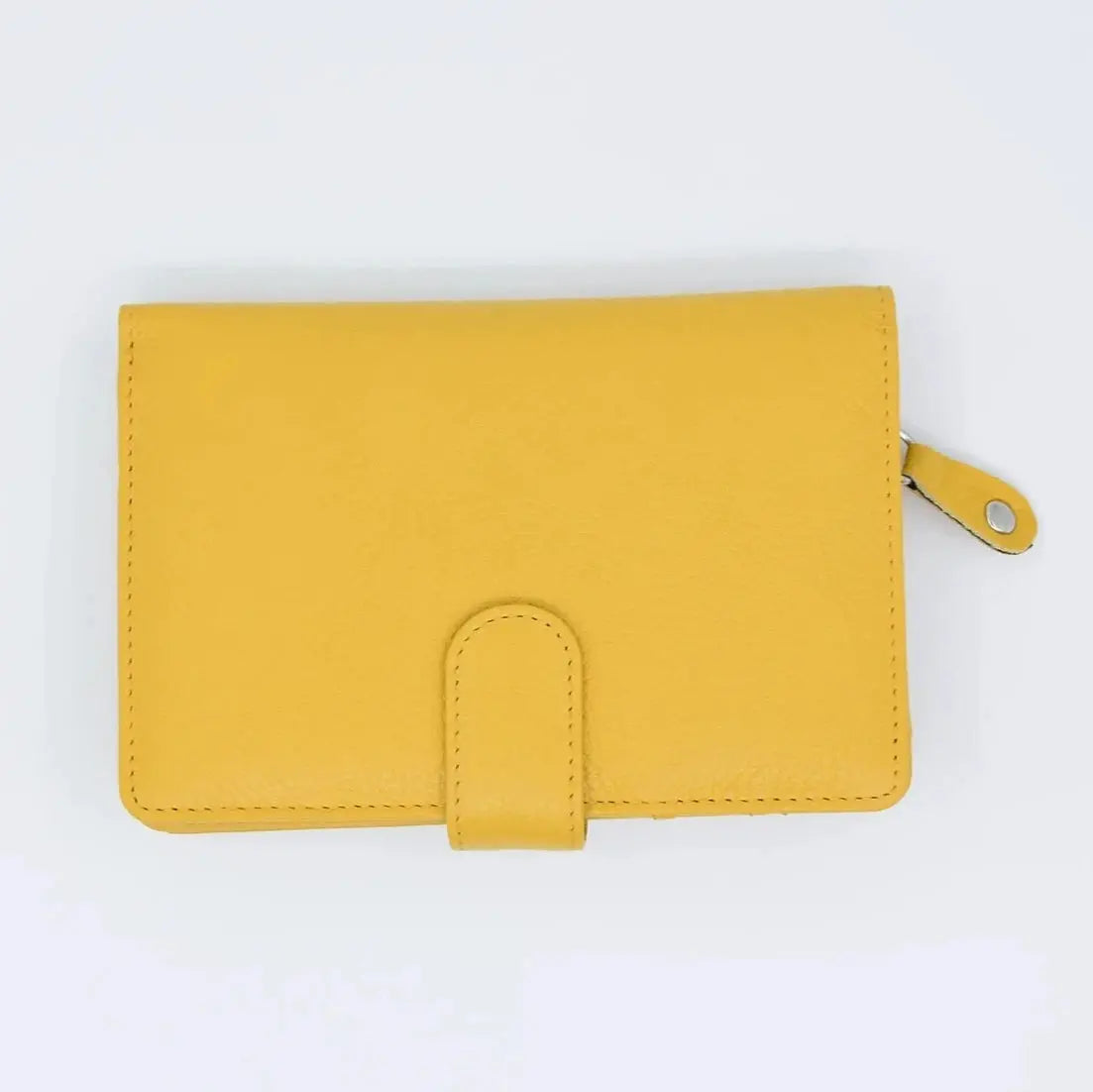 Large Tab Close Purse Wallet Bi-Fold Black Leather My Store