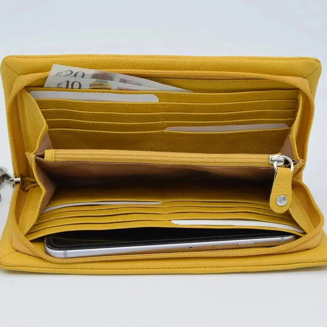Crossover Purse with Hand Strap Black Leather My Store