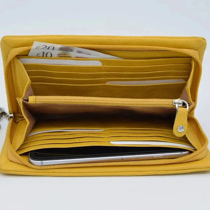 Crossover Purse with Hand Strap Black Leather My Store