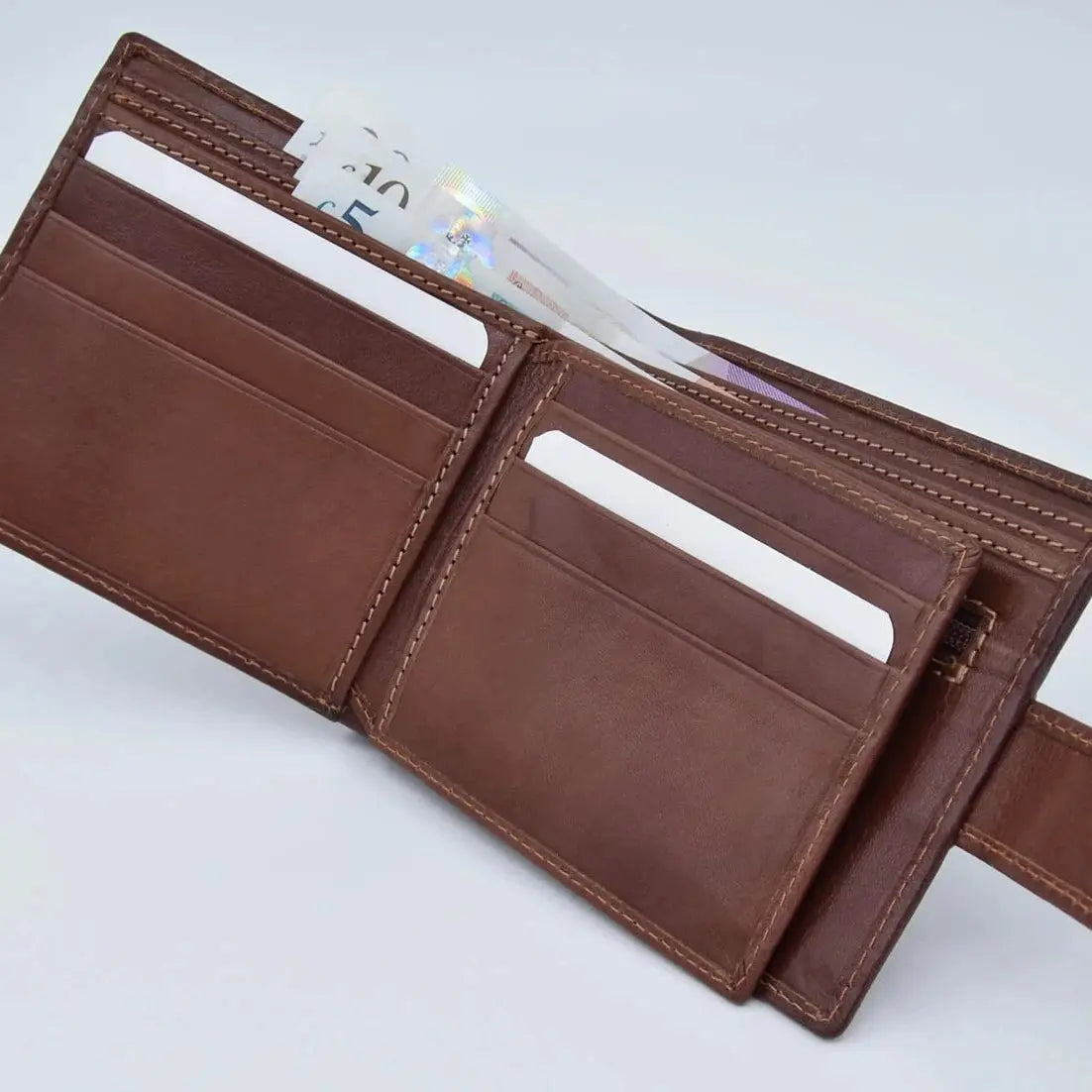 Classic Tab Close Wallet Tan Leather My Store