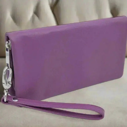 Crossover Purse with Hand Strap Black Leather My Store