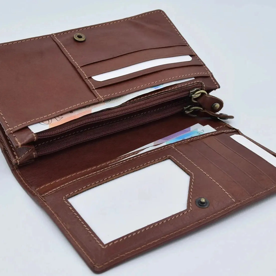 Full Fold Close Purse Tan Leather My Store
