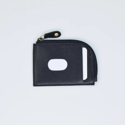 Mini Zip Wallet Black Leather My Store