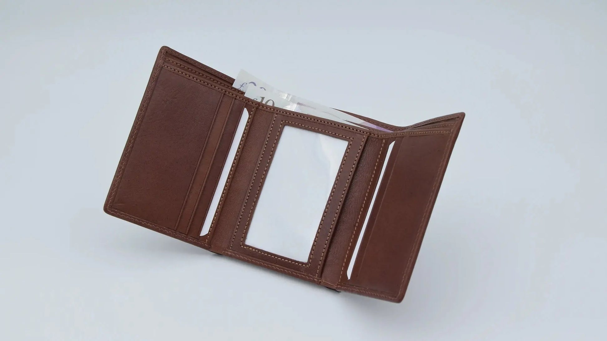 Classic Wallet Tri- Fold Black Leather My Store