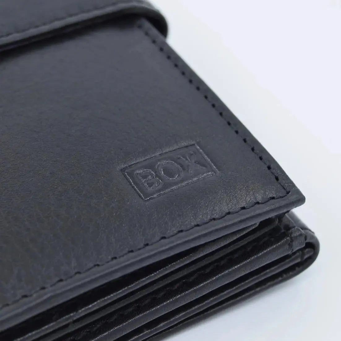 Large Tab Close Wallet Black Leather My Store
