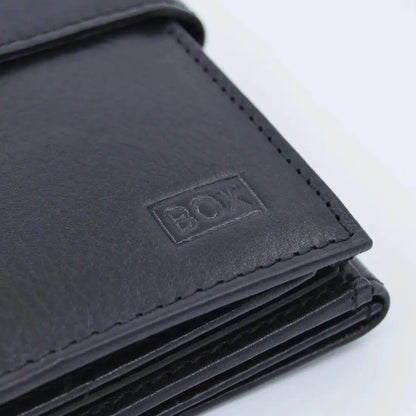Large Tab Close Wallet Black Leather My Store