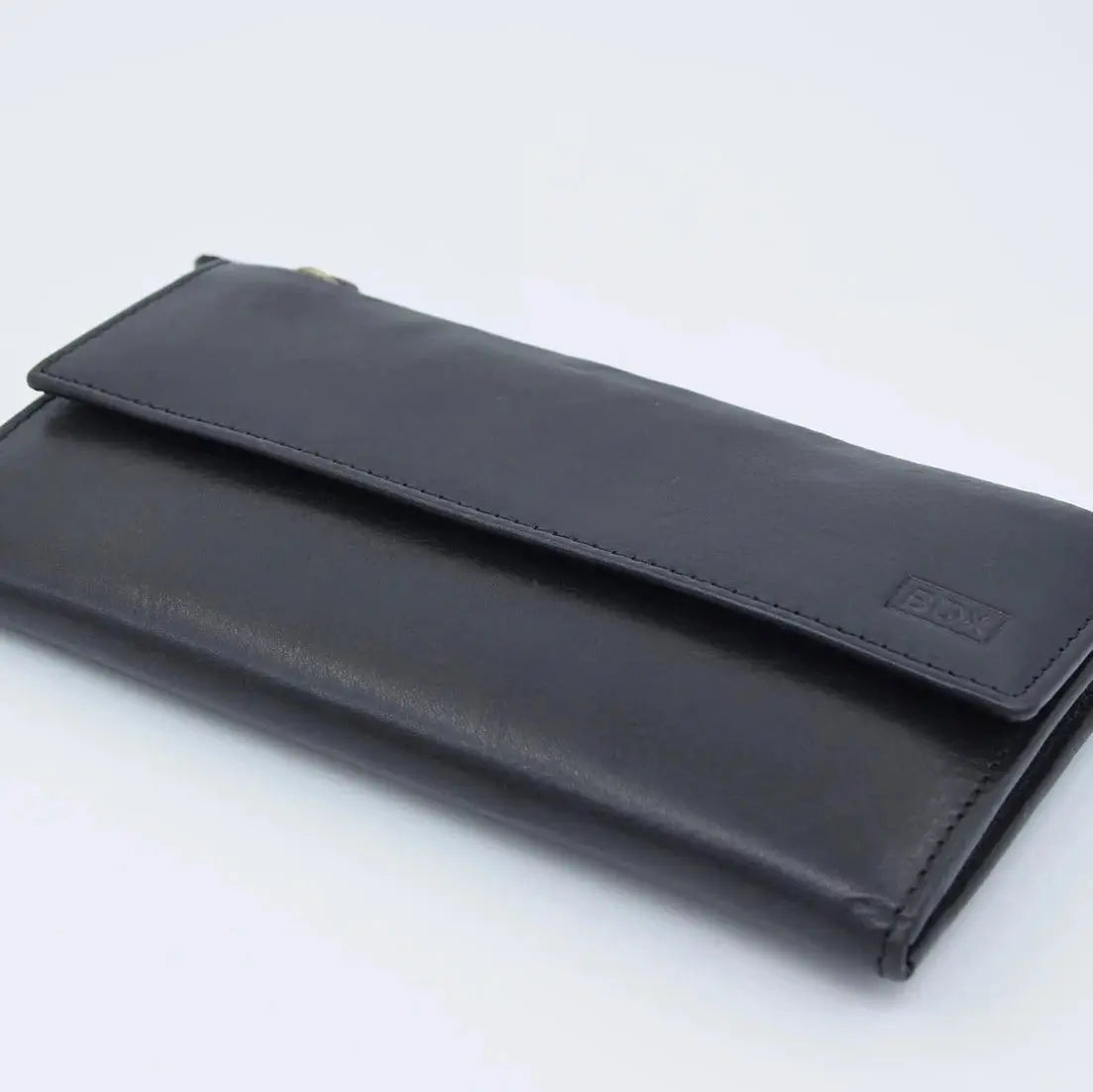 Half Fold Close Purse Black Leather My Store