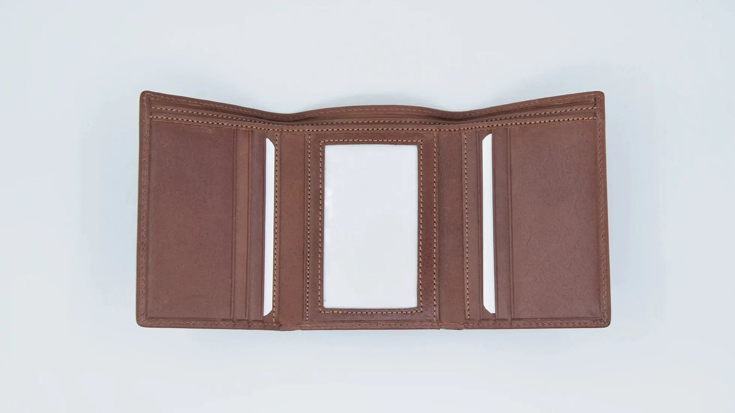 Classic Wallet Tri- Fold Black Leather My Store