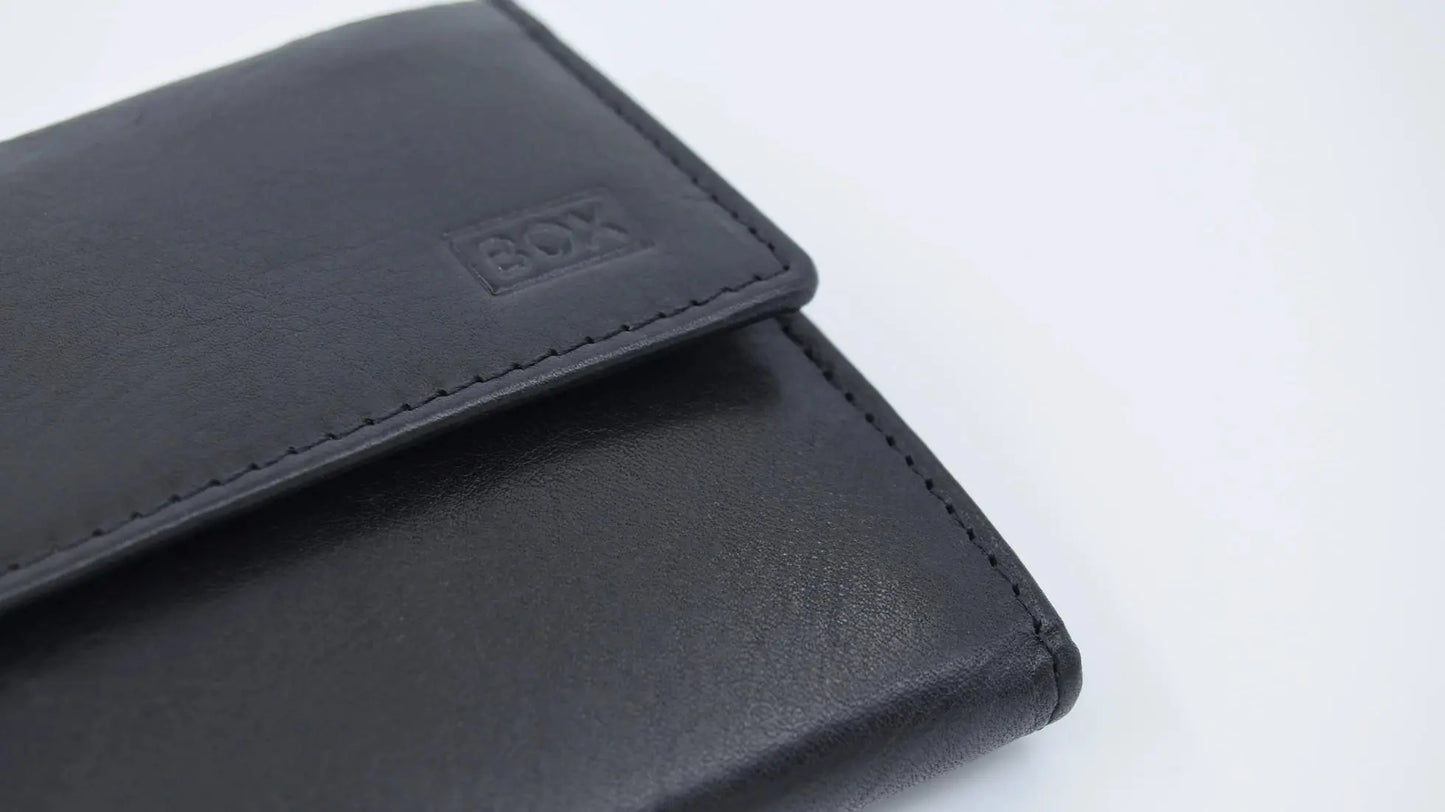 Half Fold Close Purse Black Leather My Store