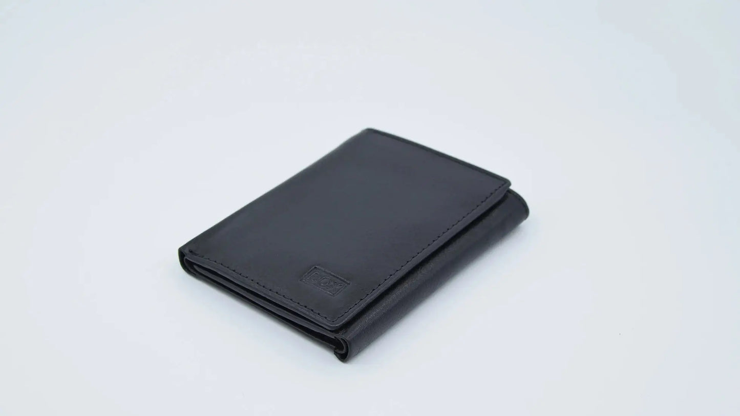 Classic Wallet Tri- Fold Black Leather My Store
