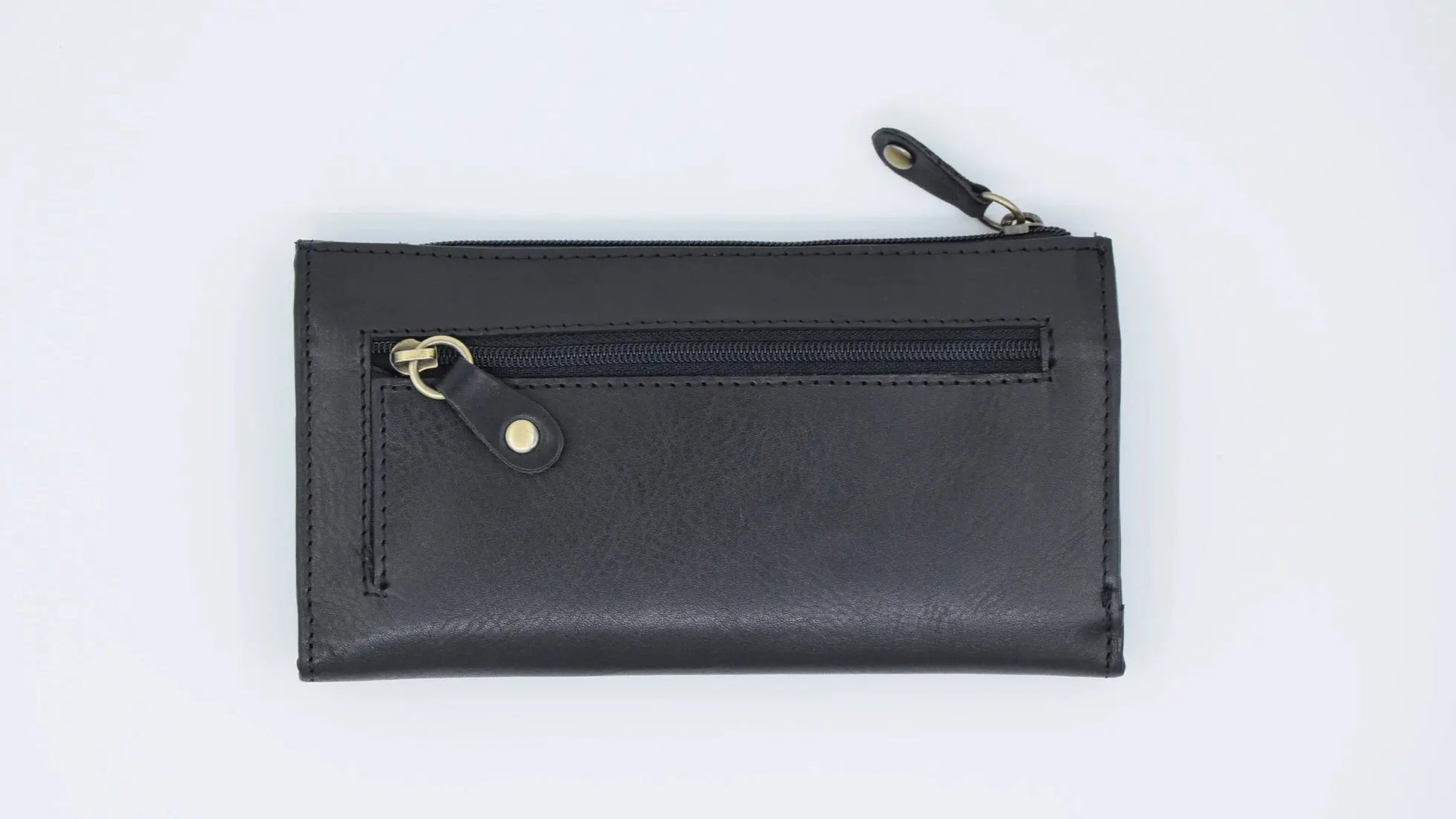 Half Fold Close Purse Black Leather My Store