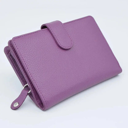 Large Tab Close Purse Wallet Bi-Fold Black Leather My Store