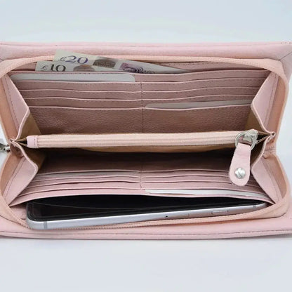 Crossover Purse with Hand Strap Black Leather My Store