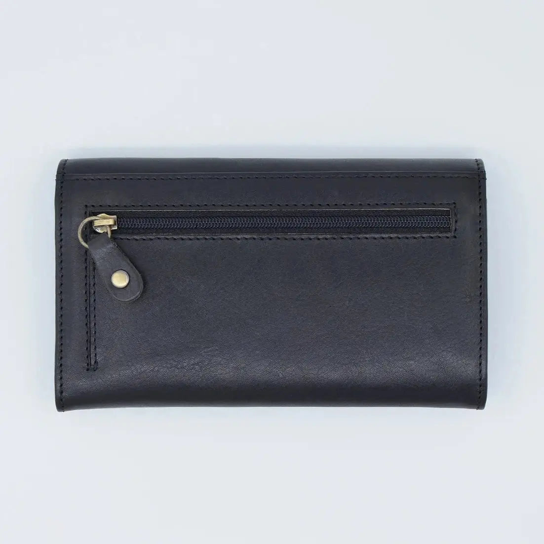Three Quarter Close Purse Tan Leather My Store