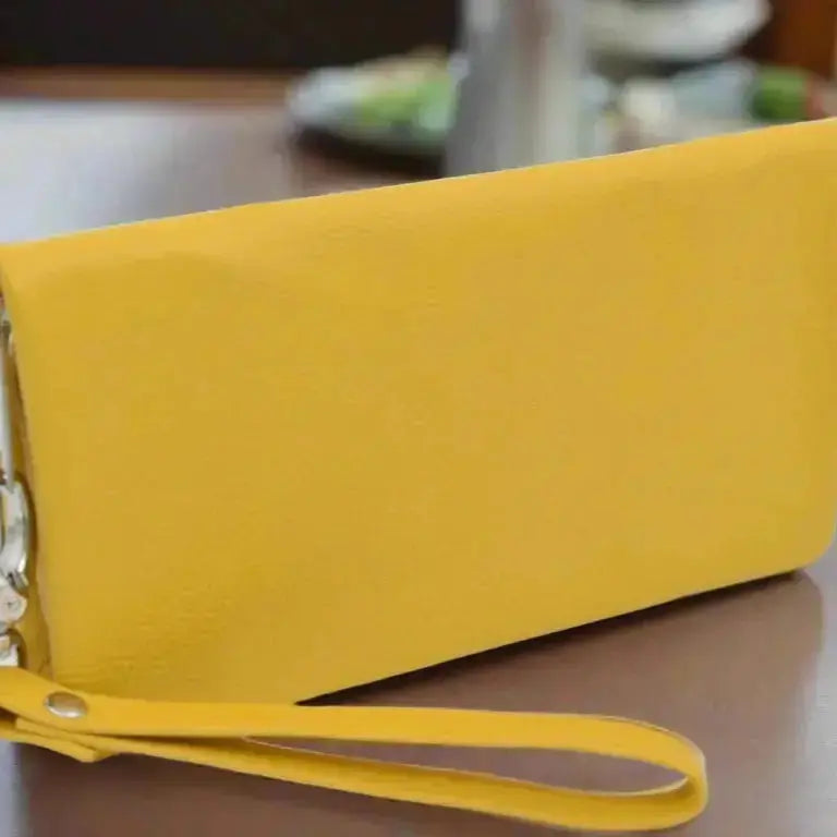 Crossover Purse with Hand Strap Black Leather My Store
