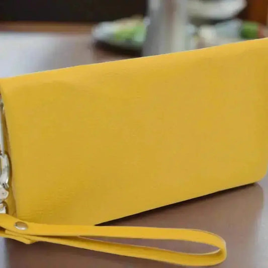 Crossover Purse with Hand Strap Black Leather My Store