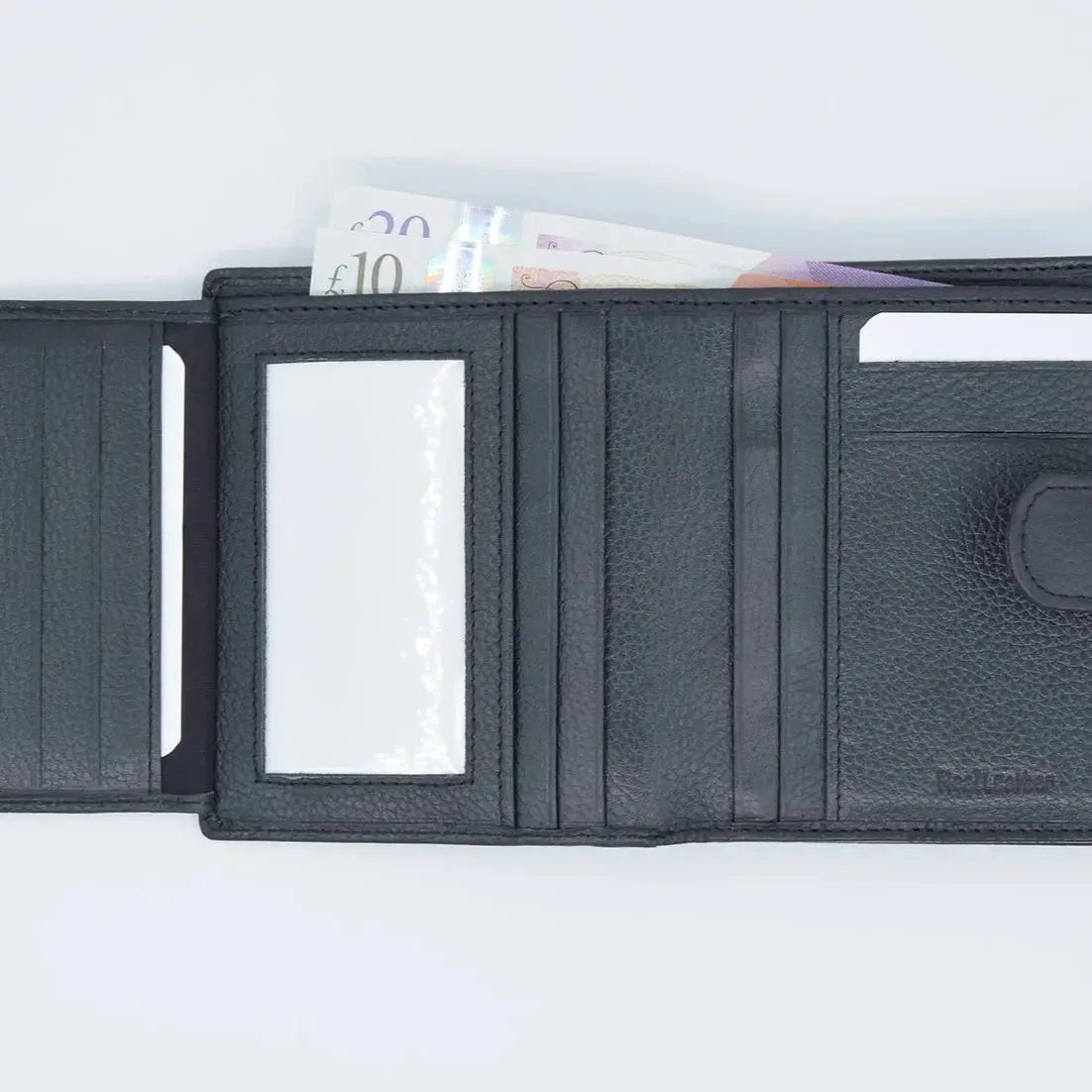 Large Tab Close Purse Wallet Tri-Fold Purple Leather My Store
