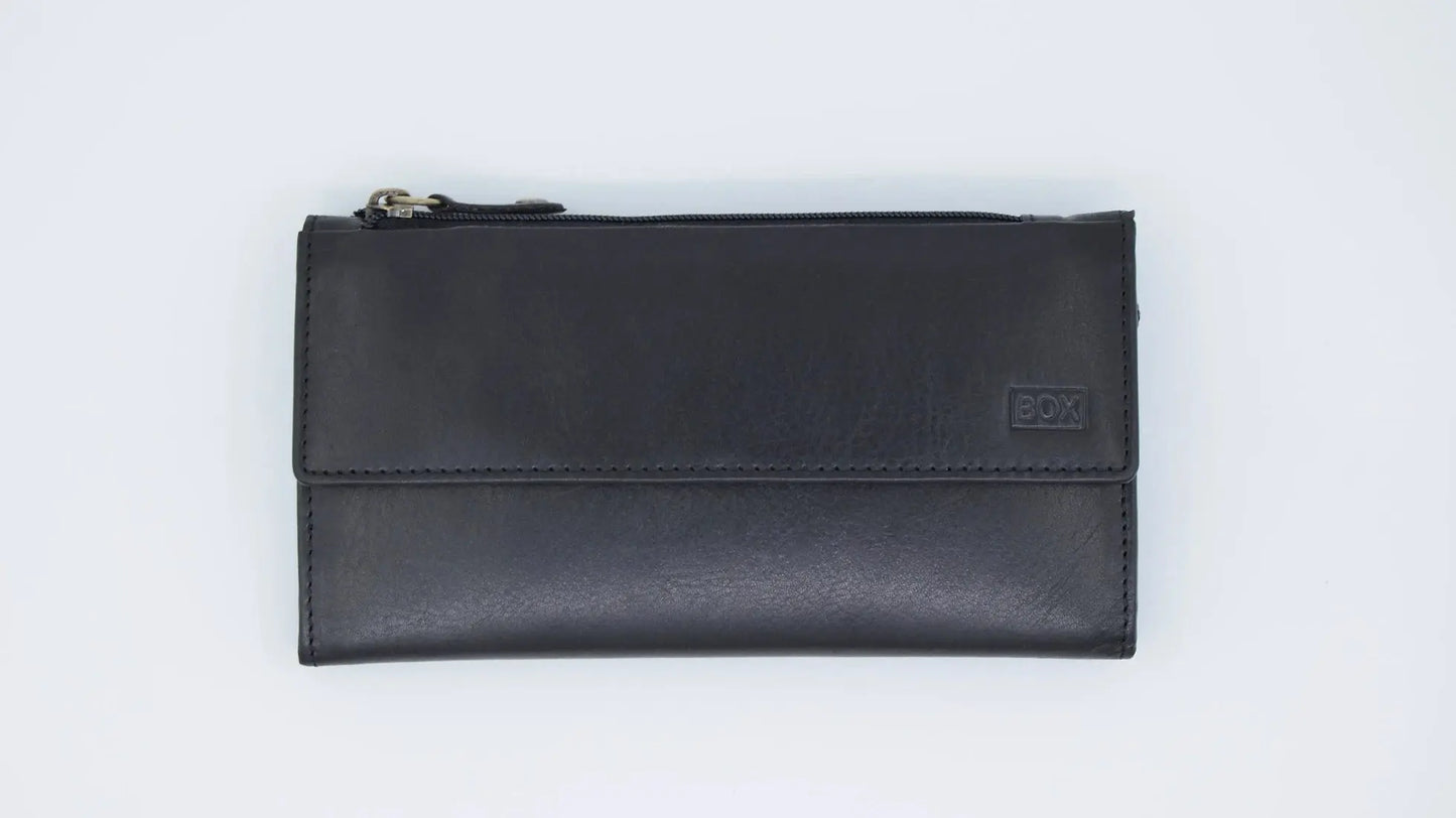 Half Fold Close Purse Black Leather My Store