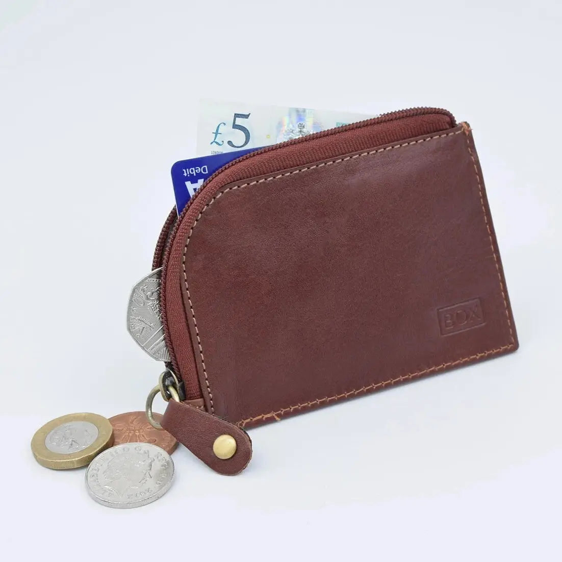 Mini Zip Wallet Black Leather My Store