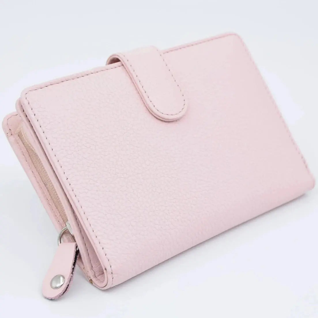 Large Tab Close Purse Wallet Bi-Fold Black Leather My Store