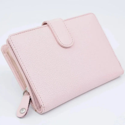 Large Tab Close Purse Wallet Bi-Fold Black Leather My Store