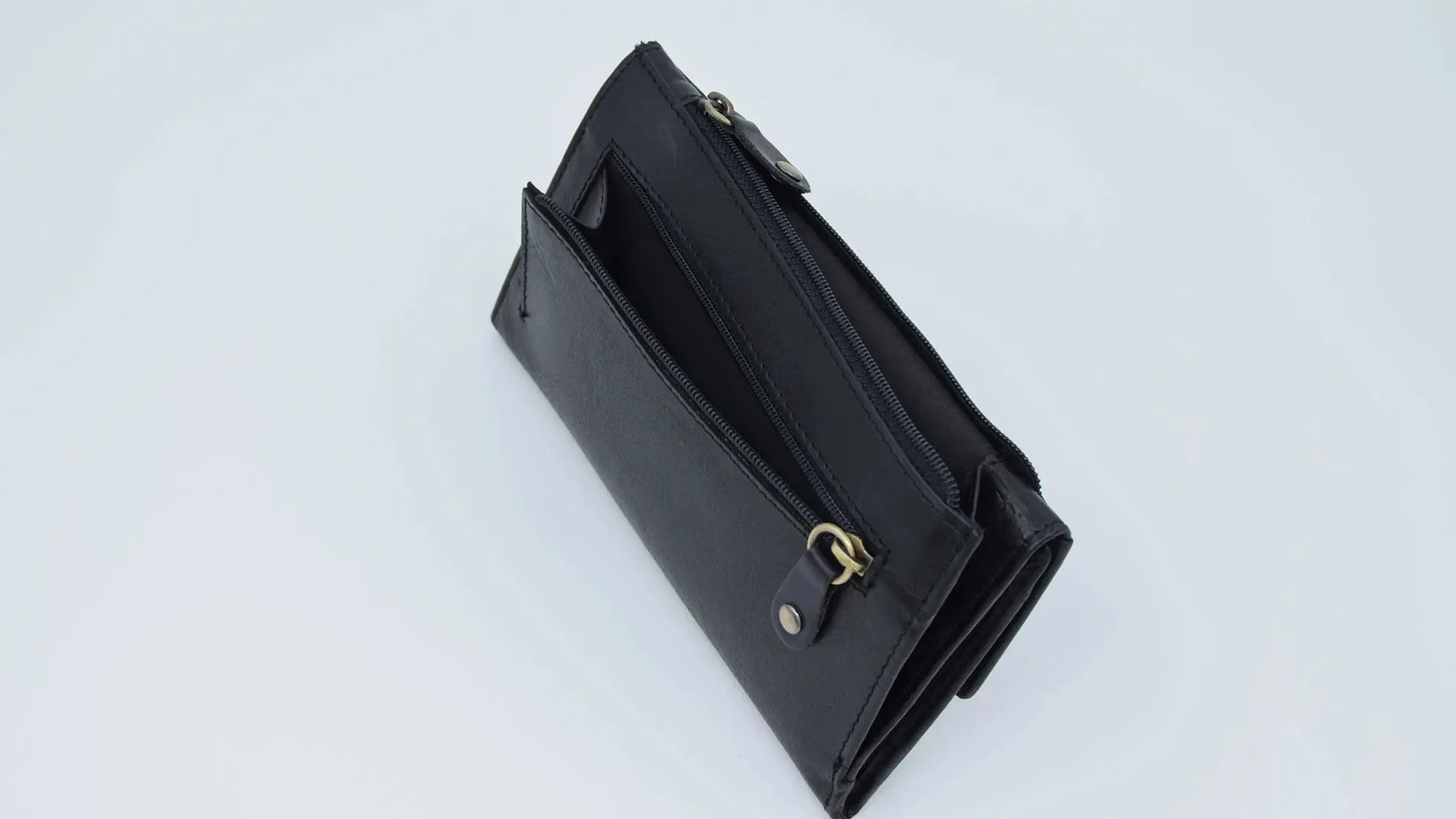 Half Fold Close Purse Black Leather My Store