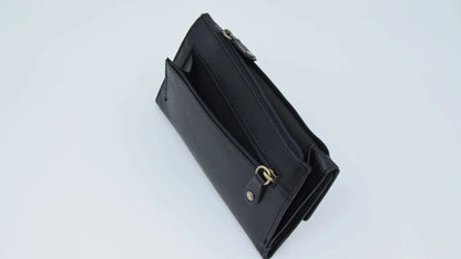 Half Fold Close Purse Black Leather My Store