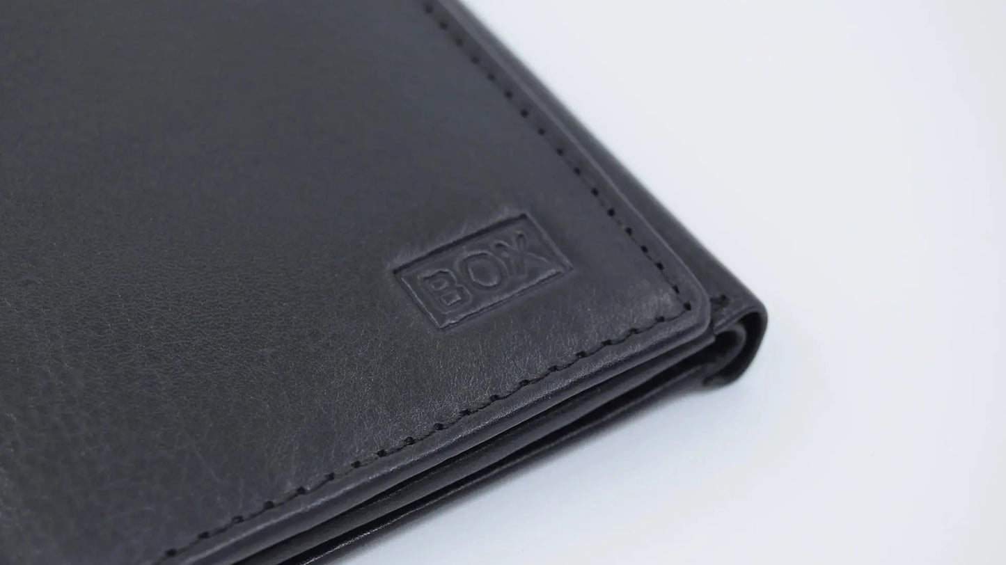 Classic Wallet Tri- Fold Black Leather My Store