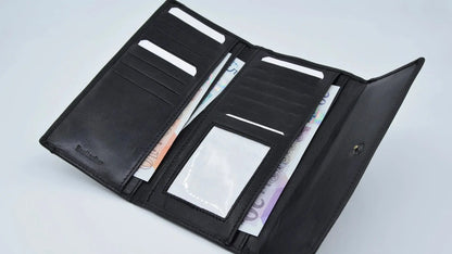 Half Fold Close Purse Black Leather My Store