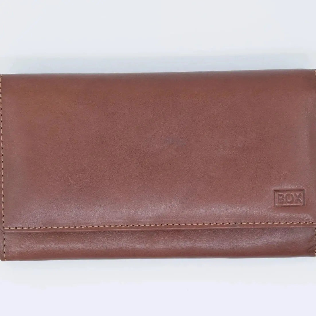 Three Quarter Close Purse Tan Leather My Store