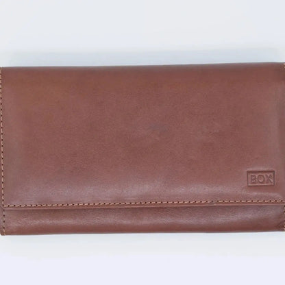 Three Quarter Close Purse Tan Leather My Store