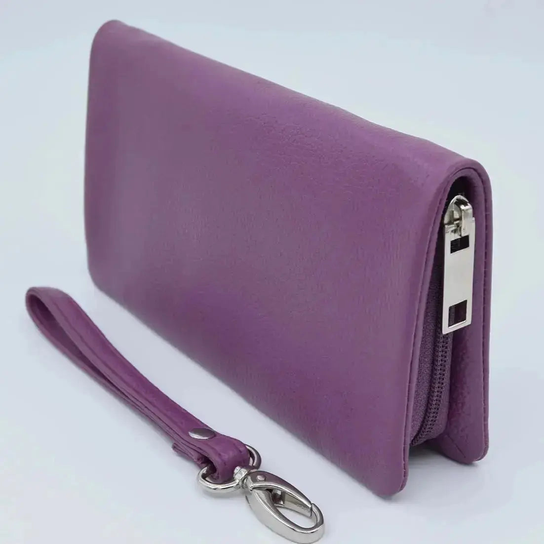 Crossover Purse with Hand Strap Black Leather My Store