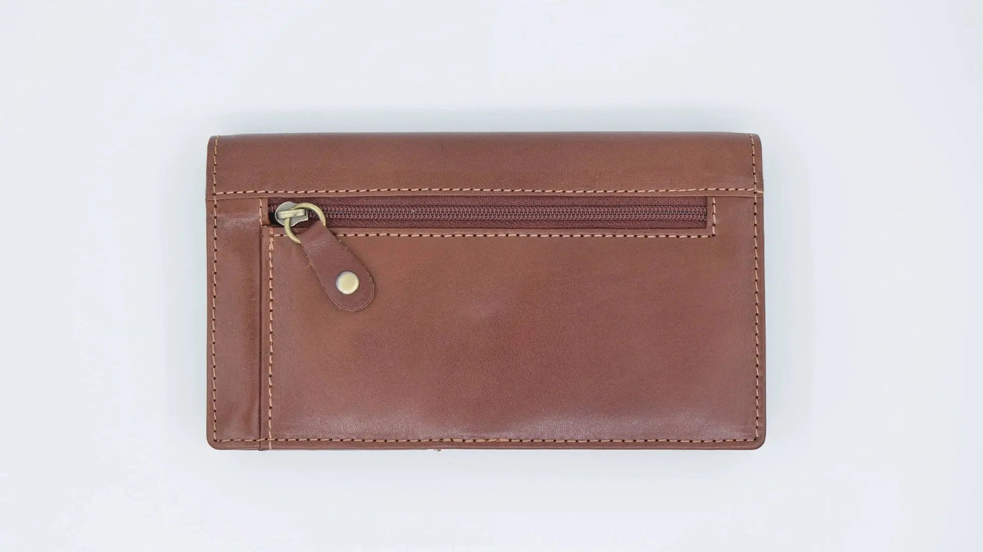 Full Fold Close Purse Tan Leather My Store
