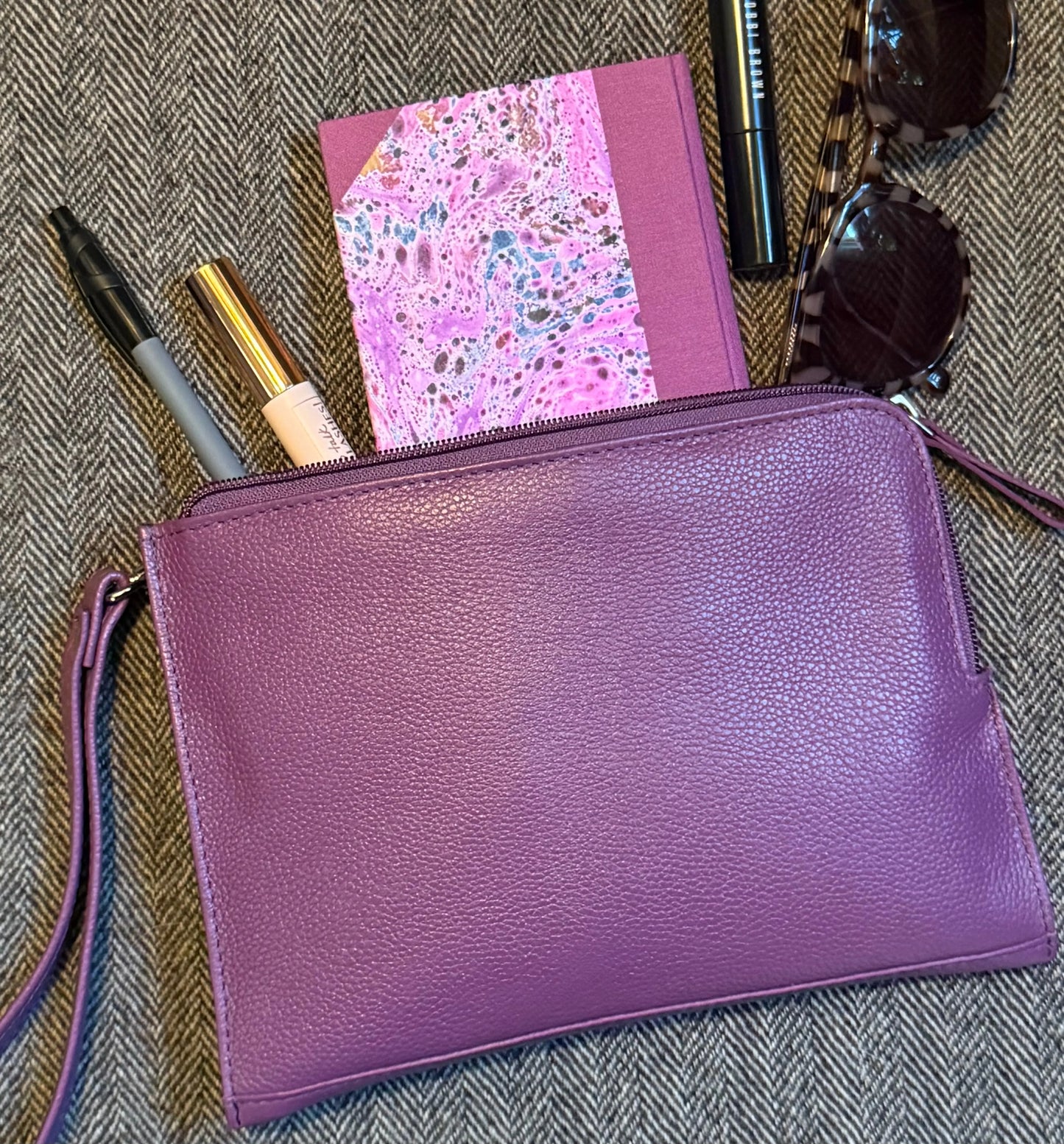 Soft Feel Bag with Hand Strap Mustard Leather My Store