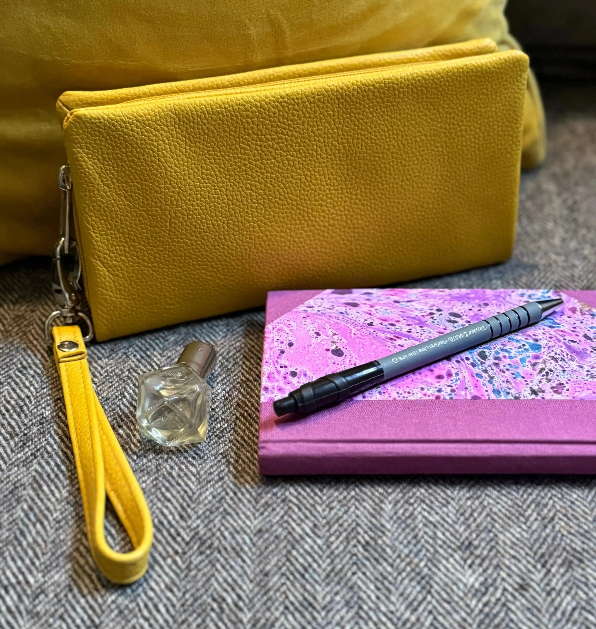 Crossover Purse with Hand Strap Black Leather My Store