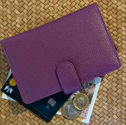 Large Tab Close Purse Wallet Bi-Fold Black Leather My Store