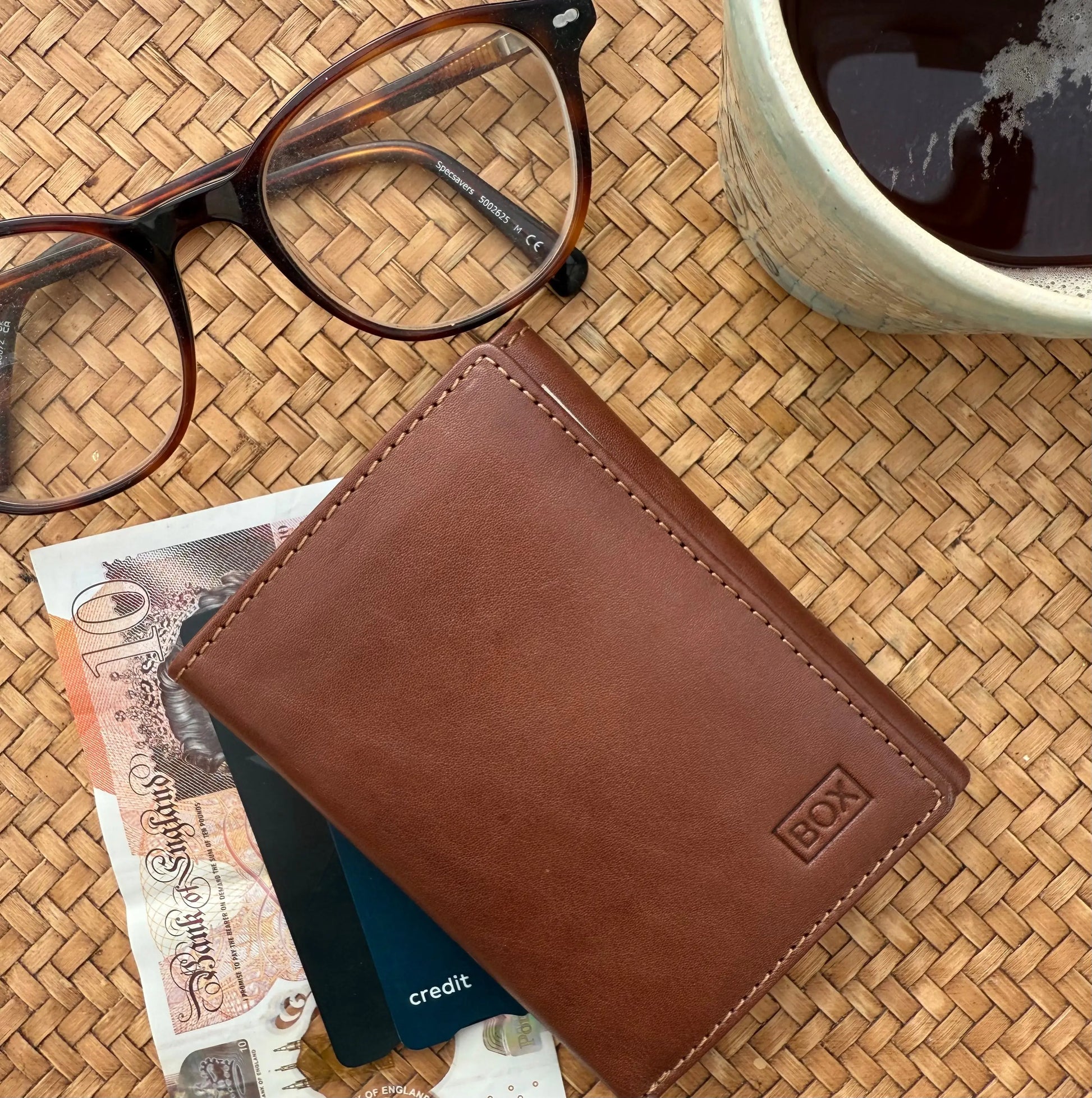 Classic Wallet Tri- Fold Black Leather My Store