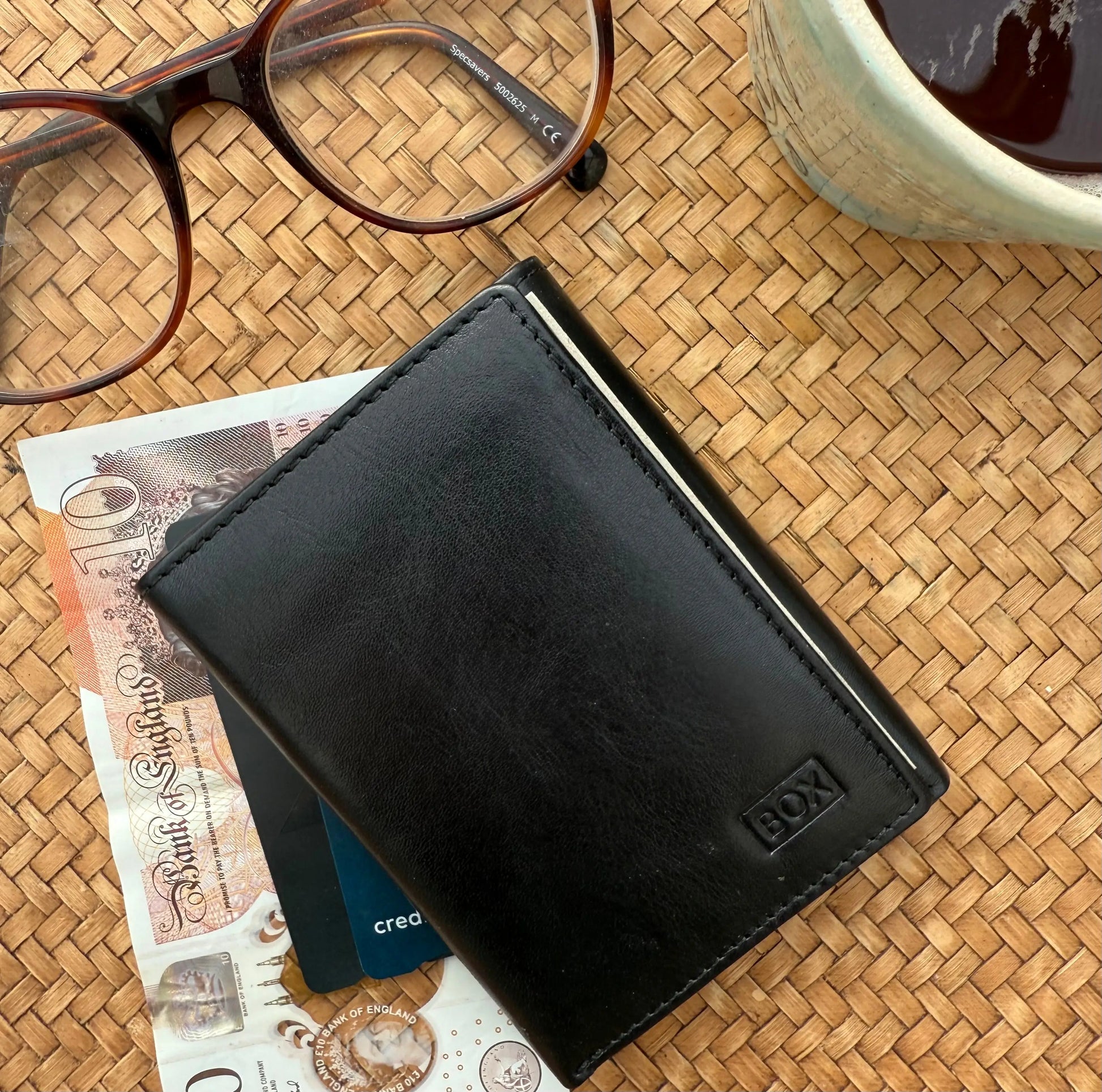 Classic Wallet Tri- Fold Black Leather My Store